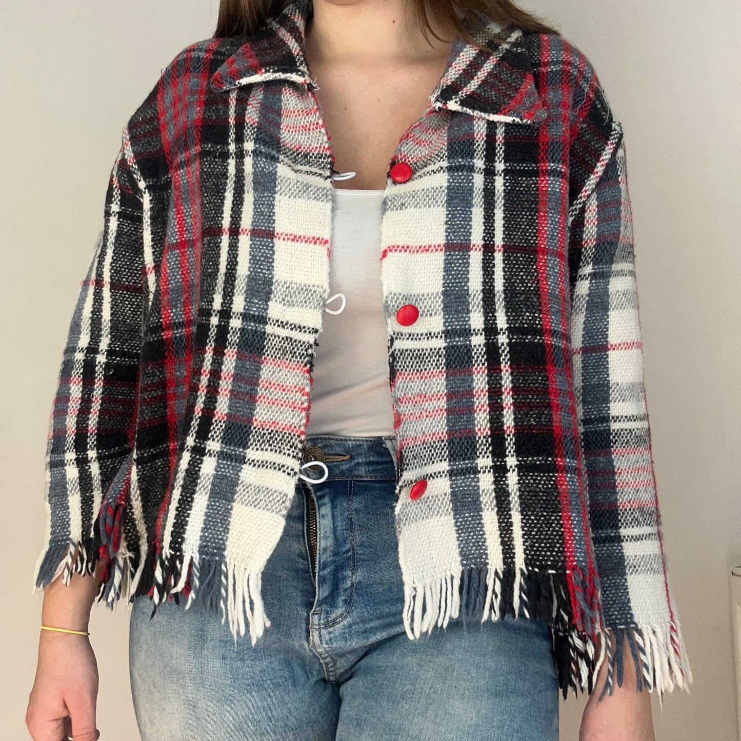 Upcycled Picnic Blanket Cropped Jacket