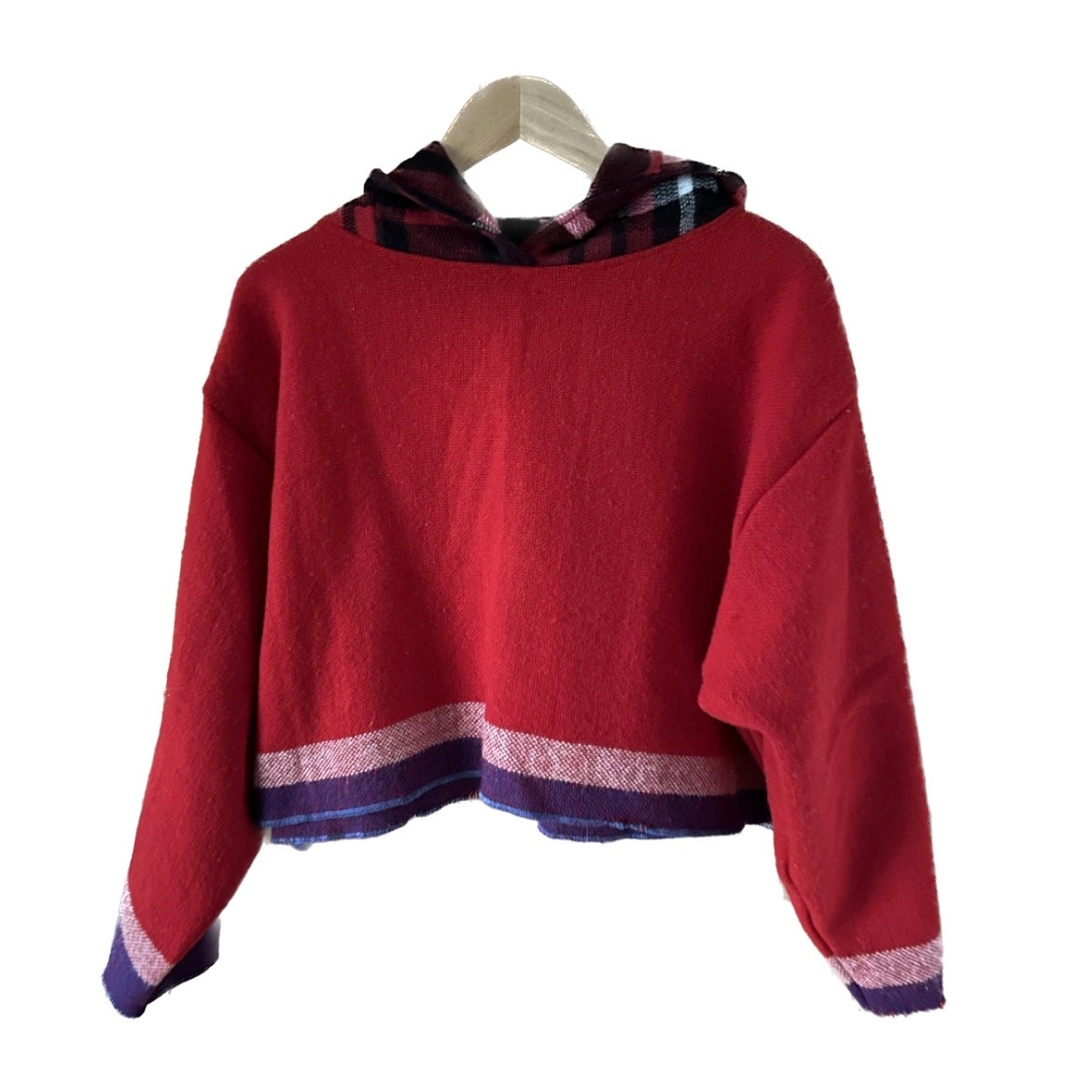 Reworked Red Blanket Hoodie